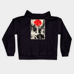 Red Moon Samurai Kids Hoodie